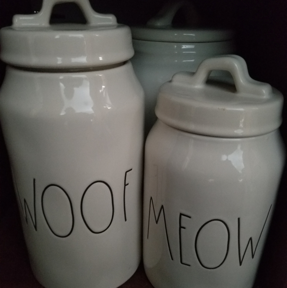 Brand new rae dunn pet canisters
